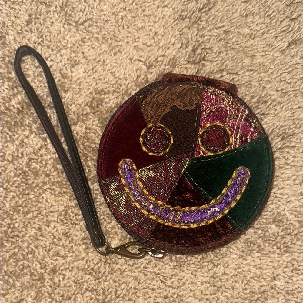 Lucky Brand Red and Green Clutch with Whimsical Design